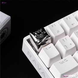 LOGA metallic keycap series : Beta the ROBO Cat/ silver