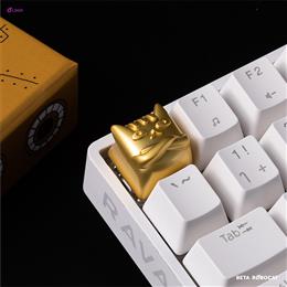 LOGA metallic keycap series : Beta the ROBO Cat/Gold(MATTE)