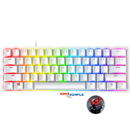 Razer Huntsman Mini Gaming Keyboard Linear Optical Switches PBT Keycaps Mercury White