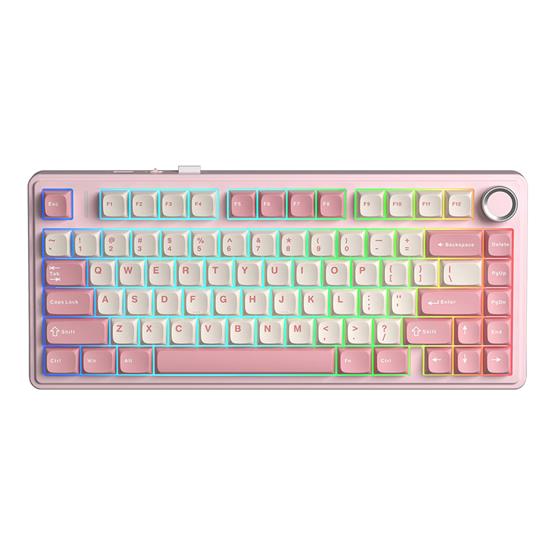 AULA F75 (PINK/WHITE) STRAWBERRY SWITCH WIRELESS KEYBOARD (EN/TH) 