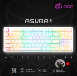 Loga ASURA Pro White Keyboard TKL Flaretech optical switch linear