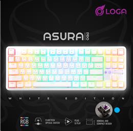 Loga ASURA Pro White Keyboard TKL Flaretech optical switch Blue
