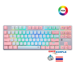 Nubwo Gaming Keyboard X21 TKL PinkWhite  Blue Switch