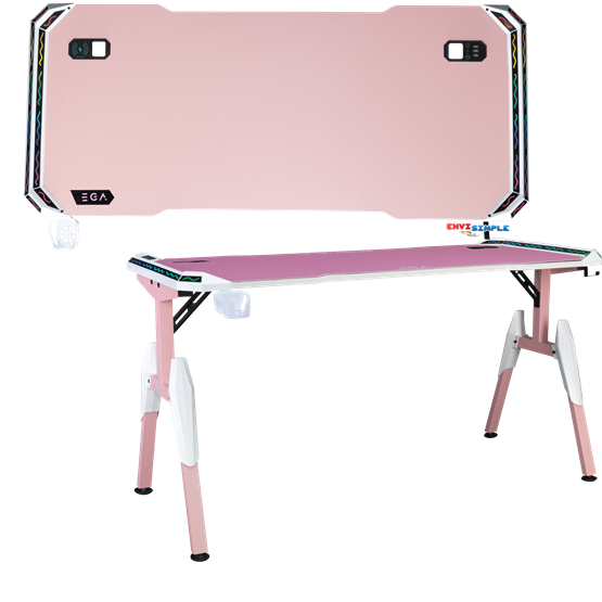 EGA TYPE-GD9 Gaming Desk / PINK-WHITE