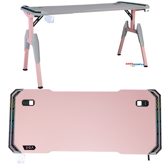 EGA TYPE-GD9 Gaming Desk / PINK-GRAY