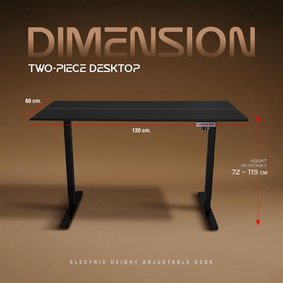 AMO DESIGN XONE GAMING DESK/ 120*60 หน้าโต๊ะดำ ขาดำ