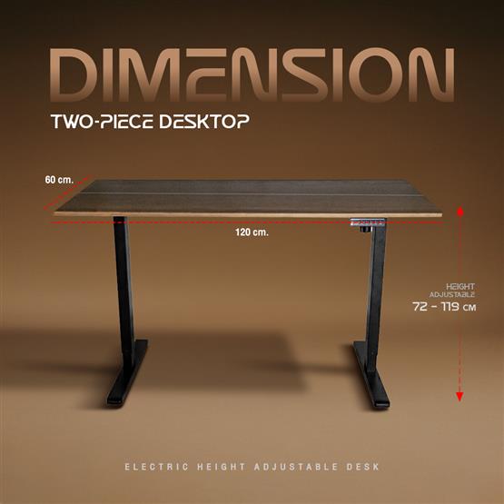 AMO DESIGN XONE GAMING DESK/ 120*60 หน้าโต๊ะลายไม้ ขาดำ