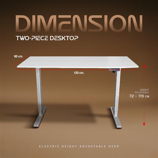 AMO DESIGN XONE GAMING DESK/ 120*60 หน้าโต๊ะลายไม้  ขาขาว 