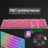 PUDDING KEYCAP PINK [ภาษาไทย] DOUBLE SHOT PBT /OEM PROFILE / 108 ปุ่ม